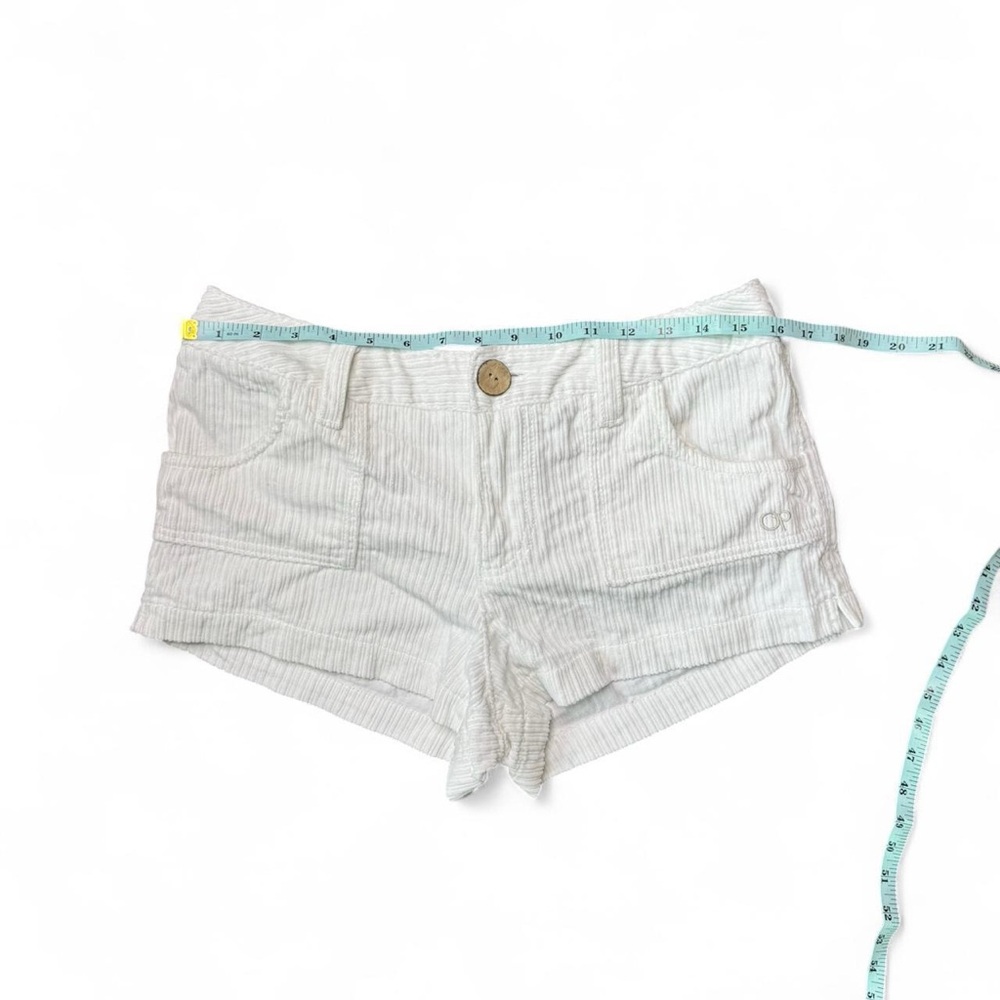 Women's White Corduroy Shorts - Picture 4 of 5